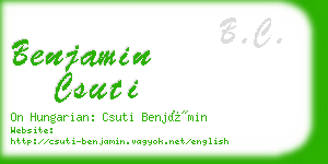 benjamin csuti business card